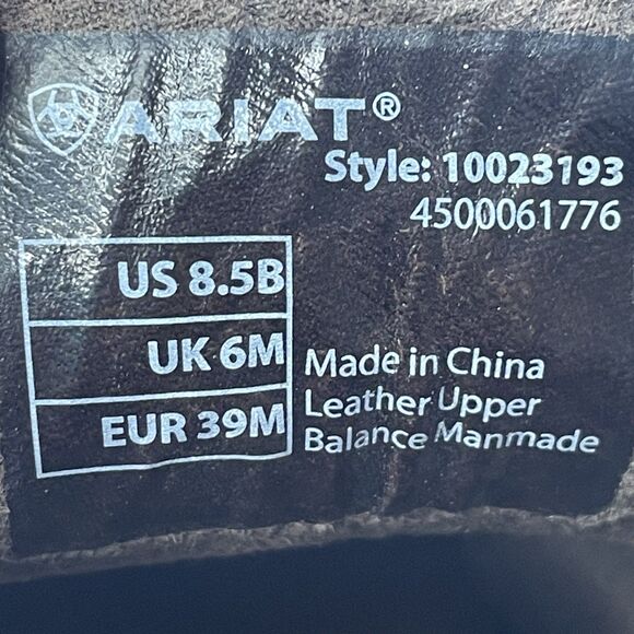 Ariat Dulce Ankle Boots Leather Western Brown Buckle Heel Women’s size 8.5B - Picture 14 of 14